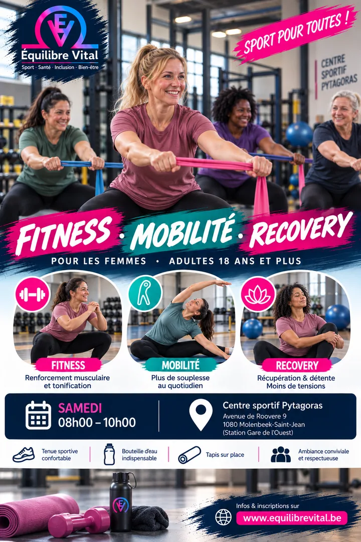 Affiche Fitness Mobilité et Recovery Équilibre Vital